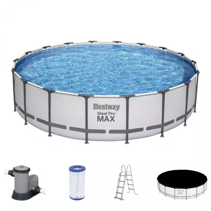 Каркасный бассейн Bestway 56462 BW, Steel Pro Max 549х122см, 23062л, фильтр-насос, лестница, тент фото 2